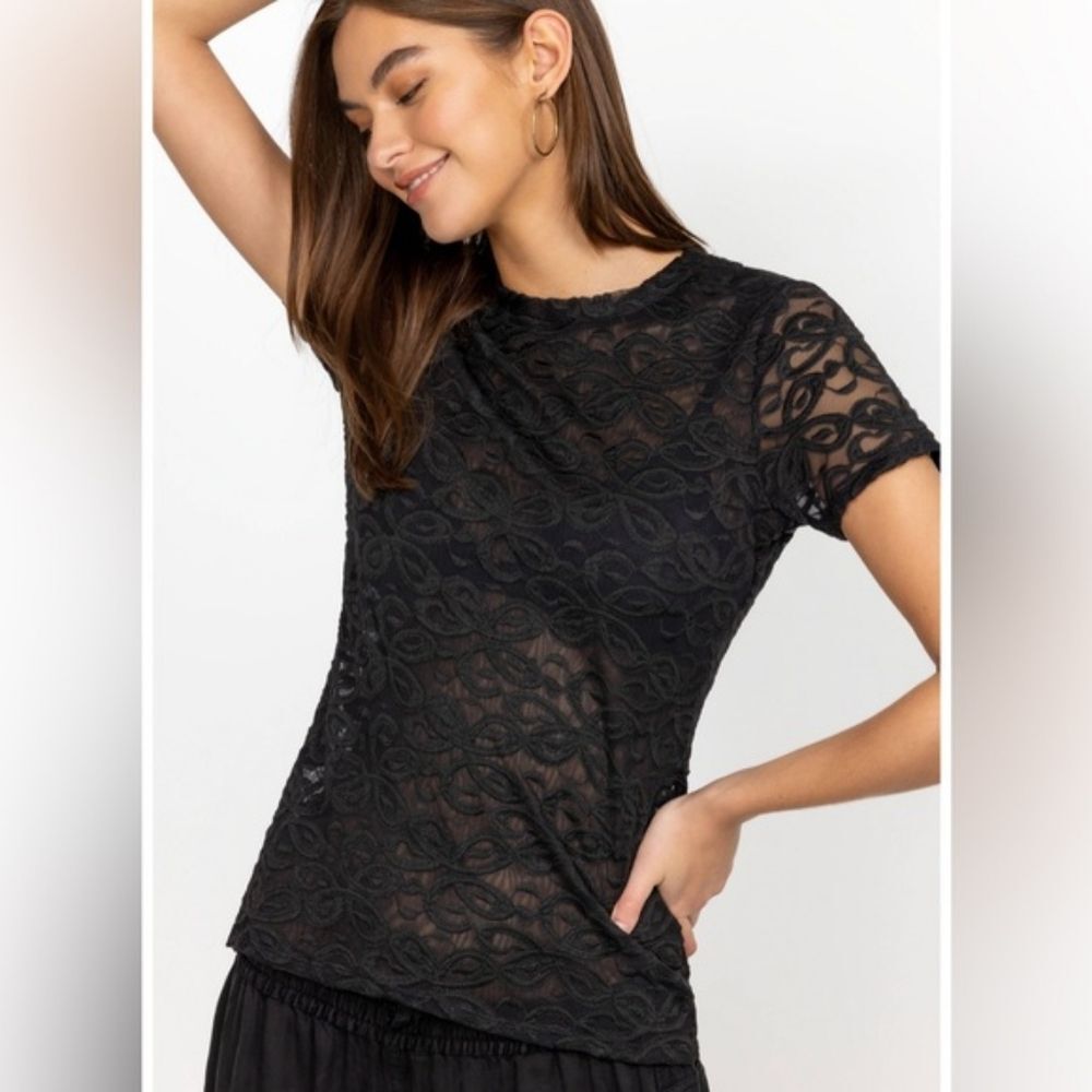 Johnny Was Jade Astrid Top Black NEW